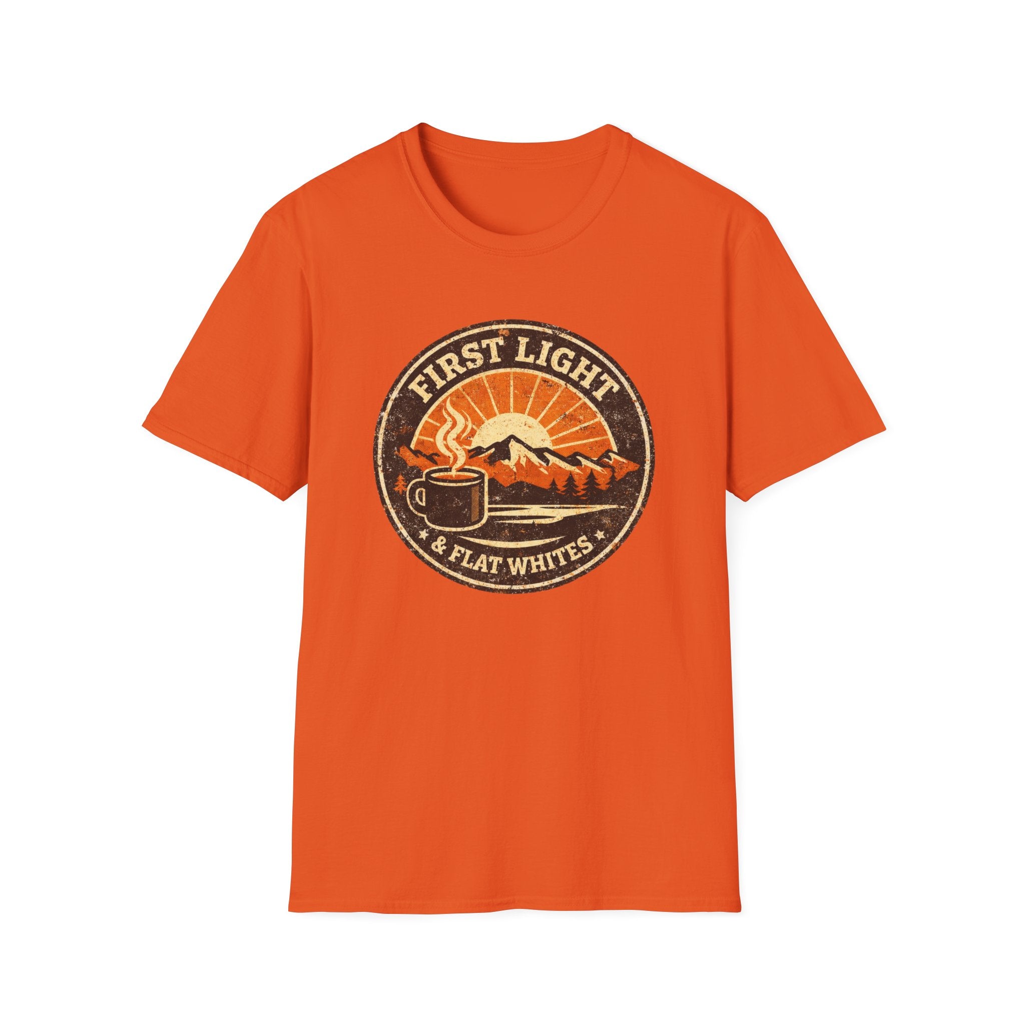 First Light & Flat Whites Distressed T-Shirt