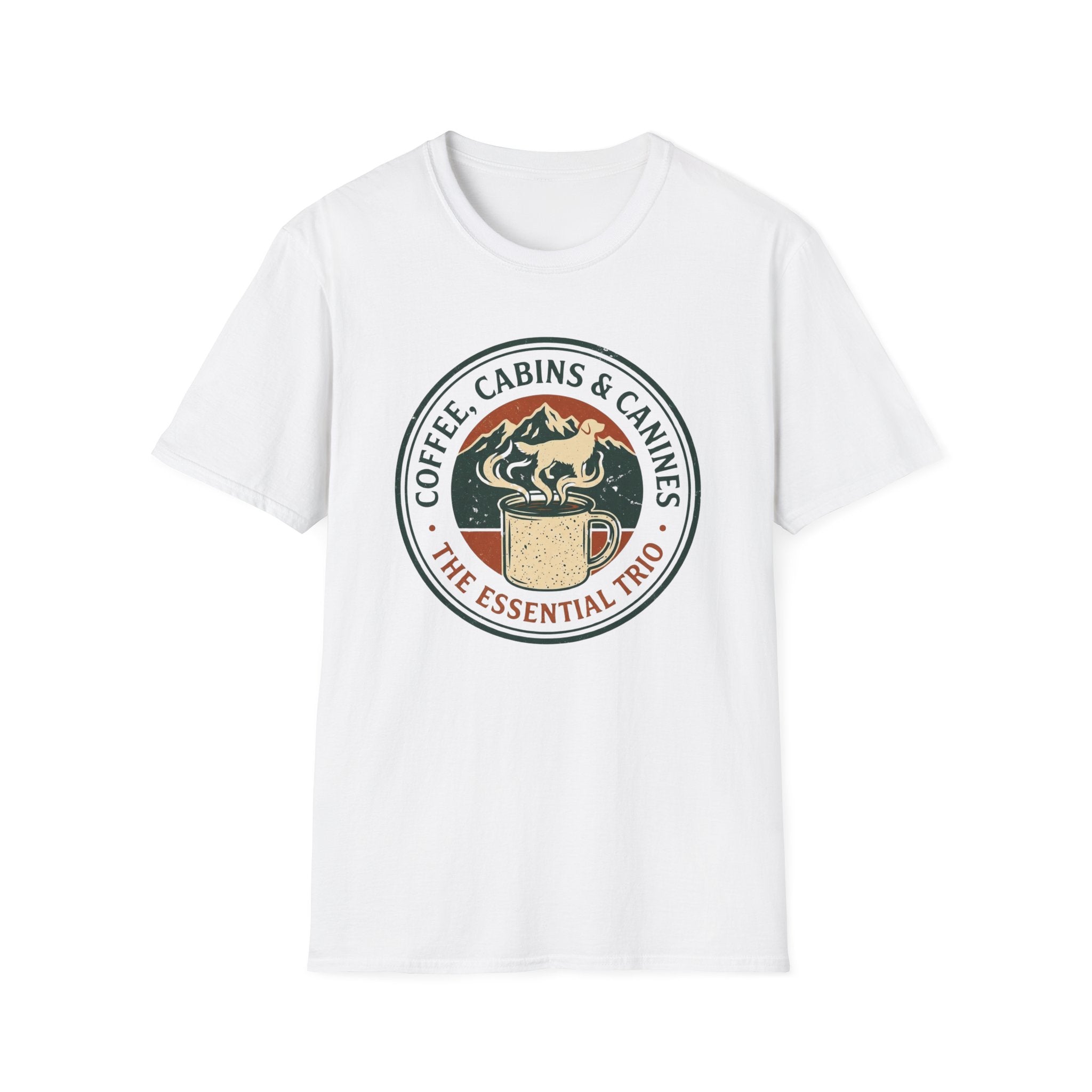 Coffee, Cabins & Canines - The Essential Trio T-Shirt