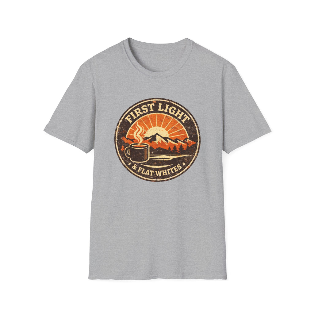 First Light & Flat Whites Distressed T-Shirt