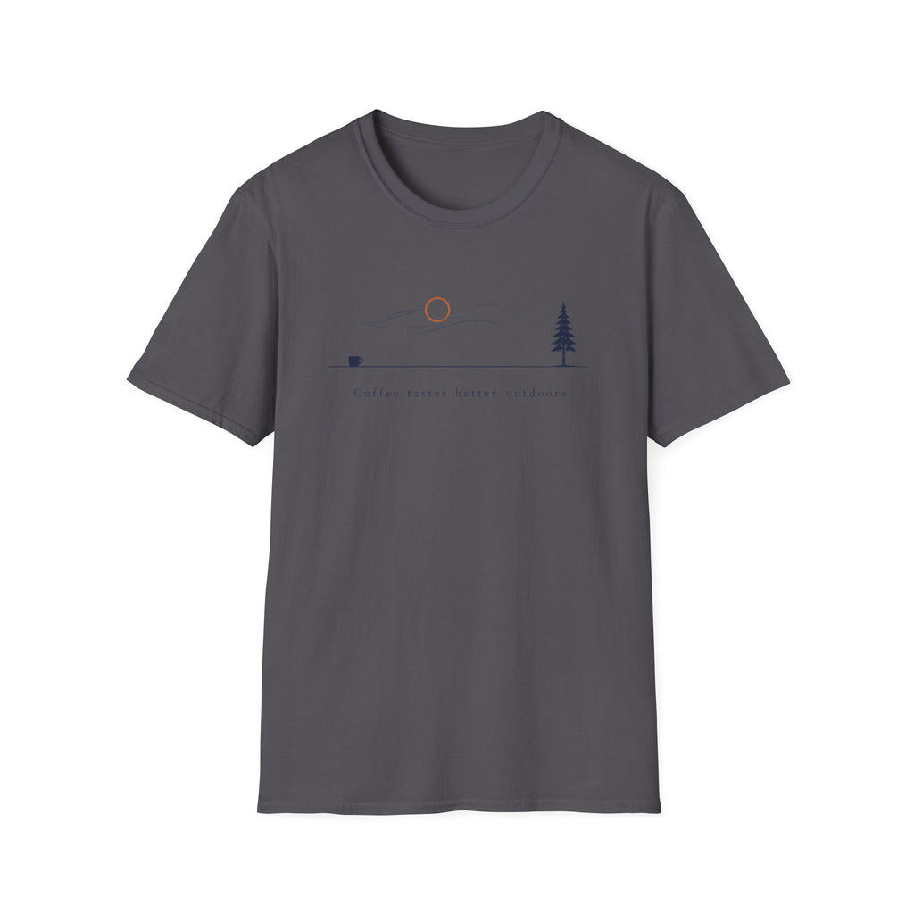 Coffee Tastes Better Outdoors Minimalism T-Shirt