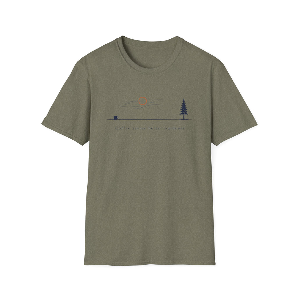 Coffee Tastes Better Outdoors Minimalism T-Shirt
