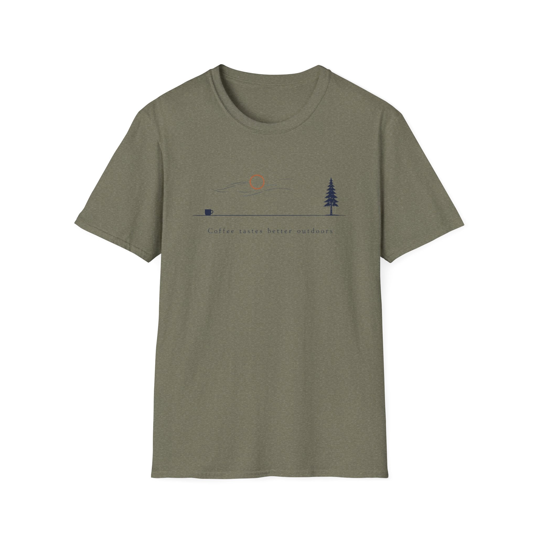 Coffee Tastes Better Outdoors Minimalism T-Shirt