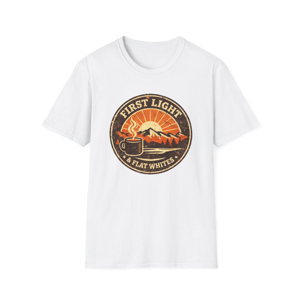 First Light & Flat Whites Distressed T-Shirt