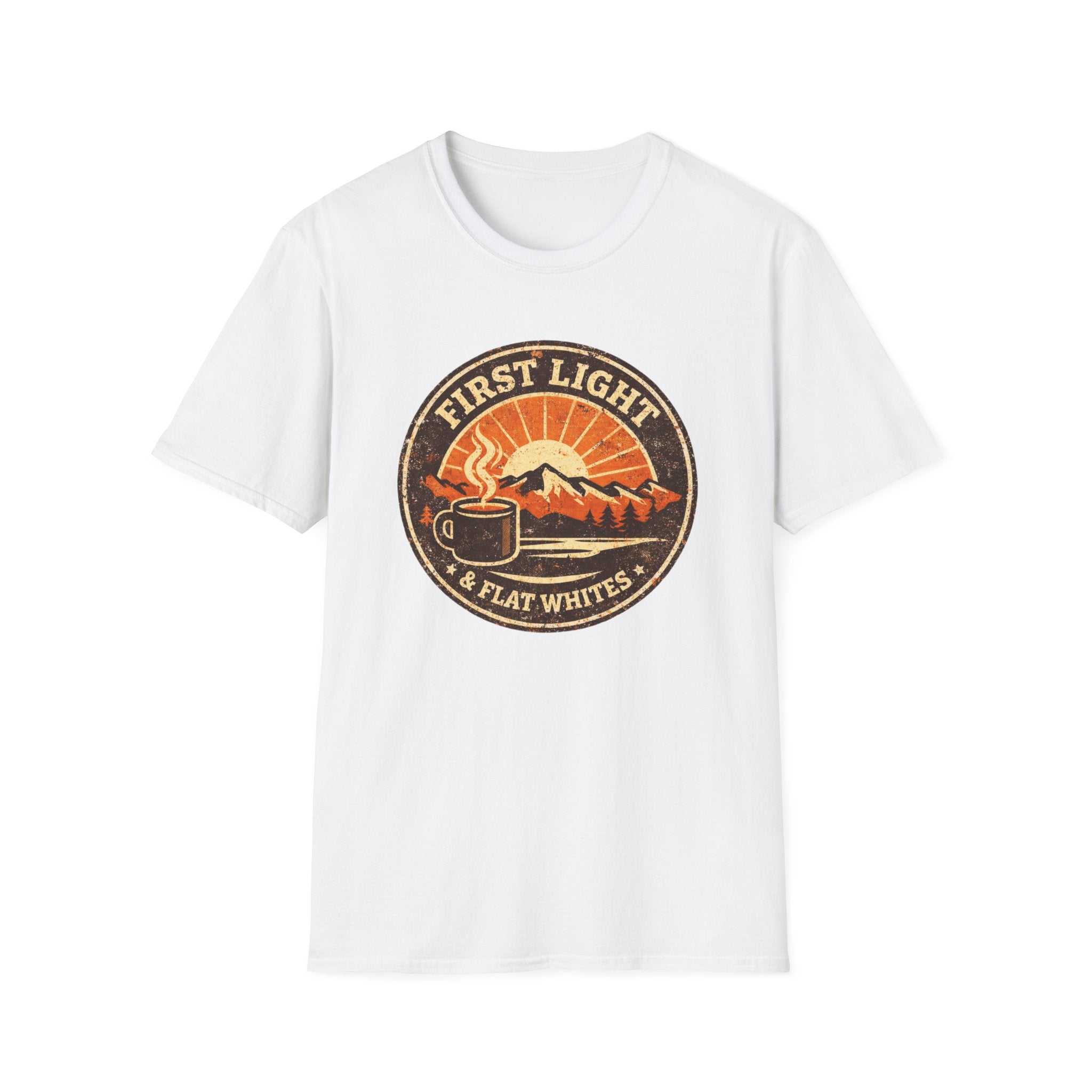First Light & Flat Whites Distressed T-Shirt