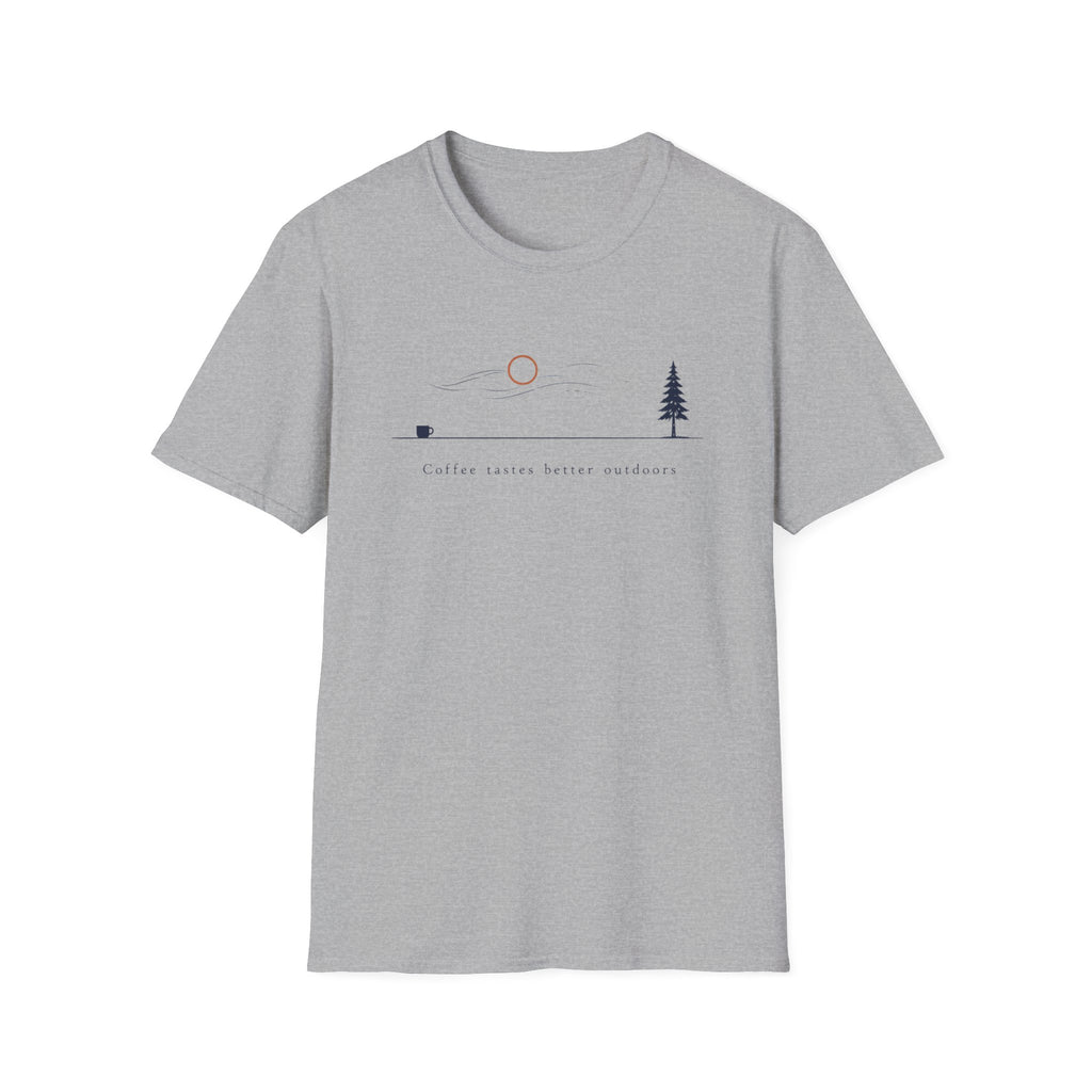 Coffee Tastes Better Outdoors Minimalism T-Shirt