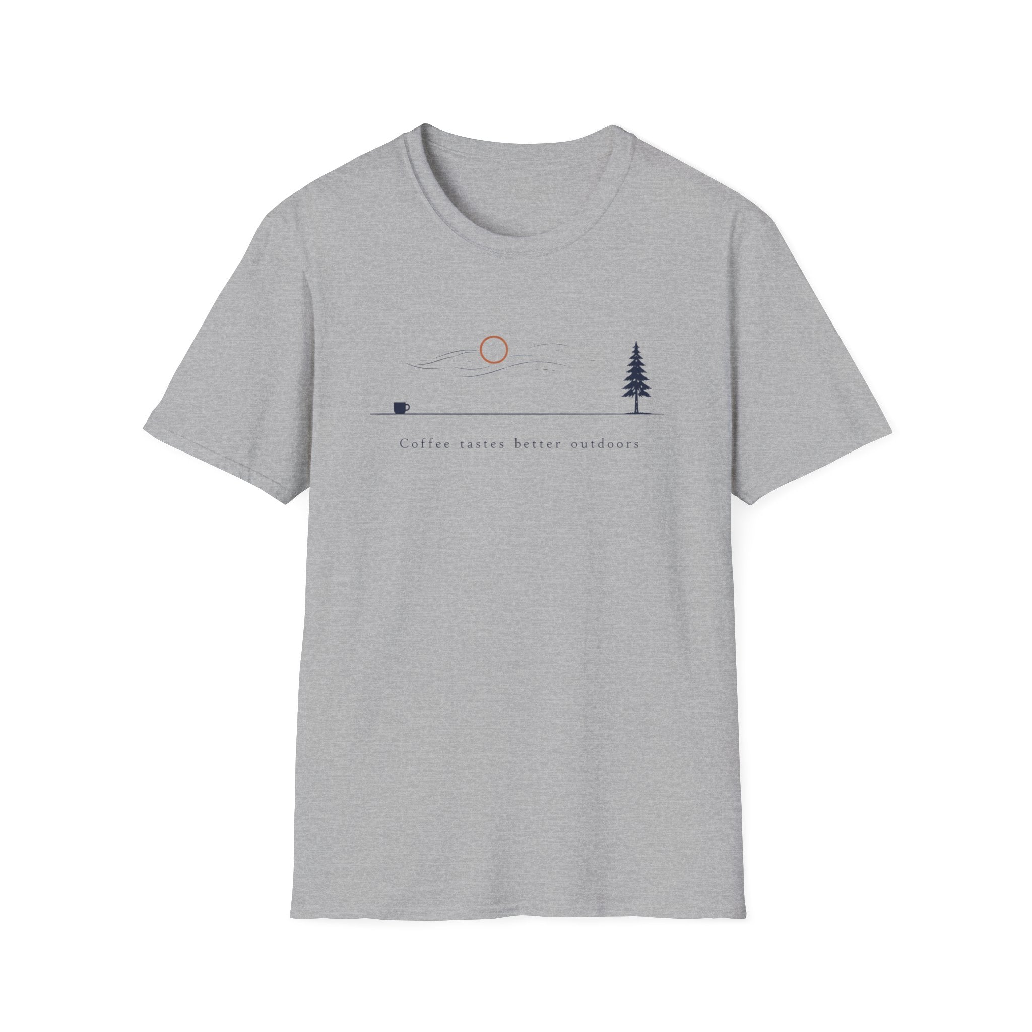 Coffee Tastes Better Outdoors Minimalism T-Shirt