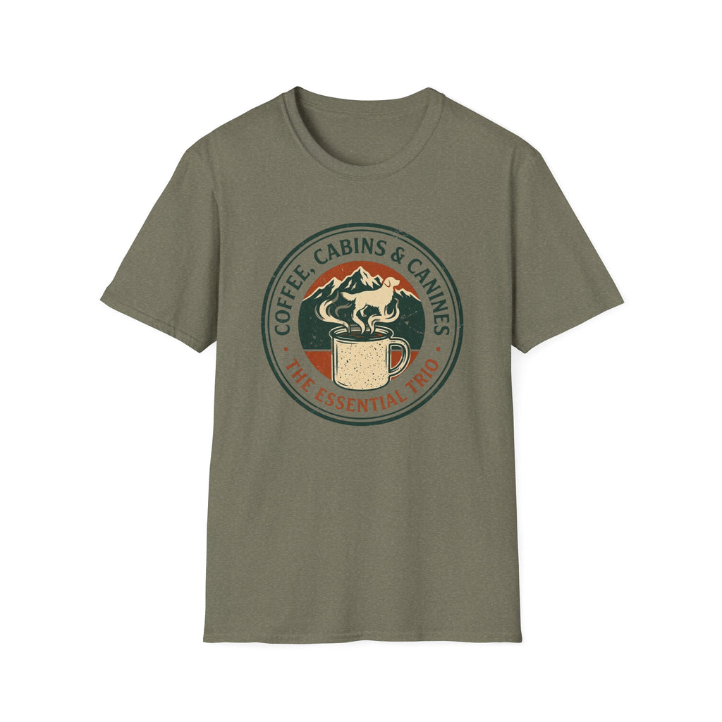 Coffee, Cabins & Canines - The Essential Trio T-Shirt