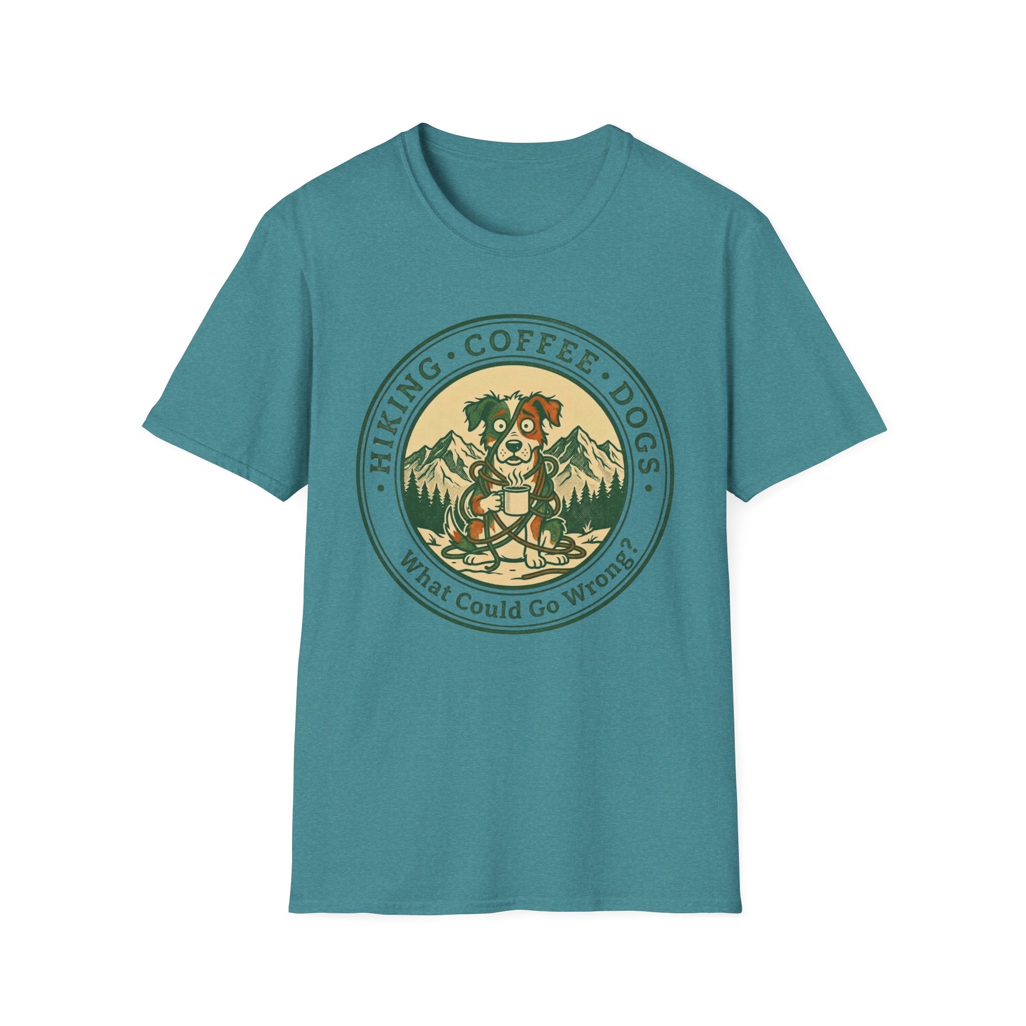 Hiking . Coffee . Dogs . What Could Go Wrong Funny T-Shirt