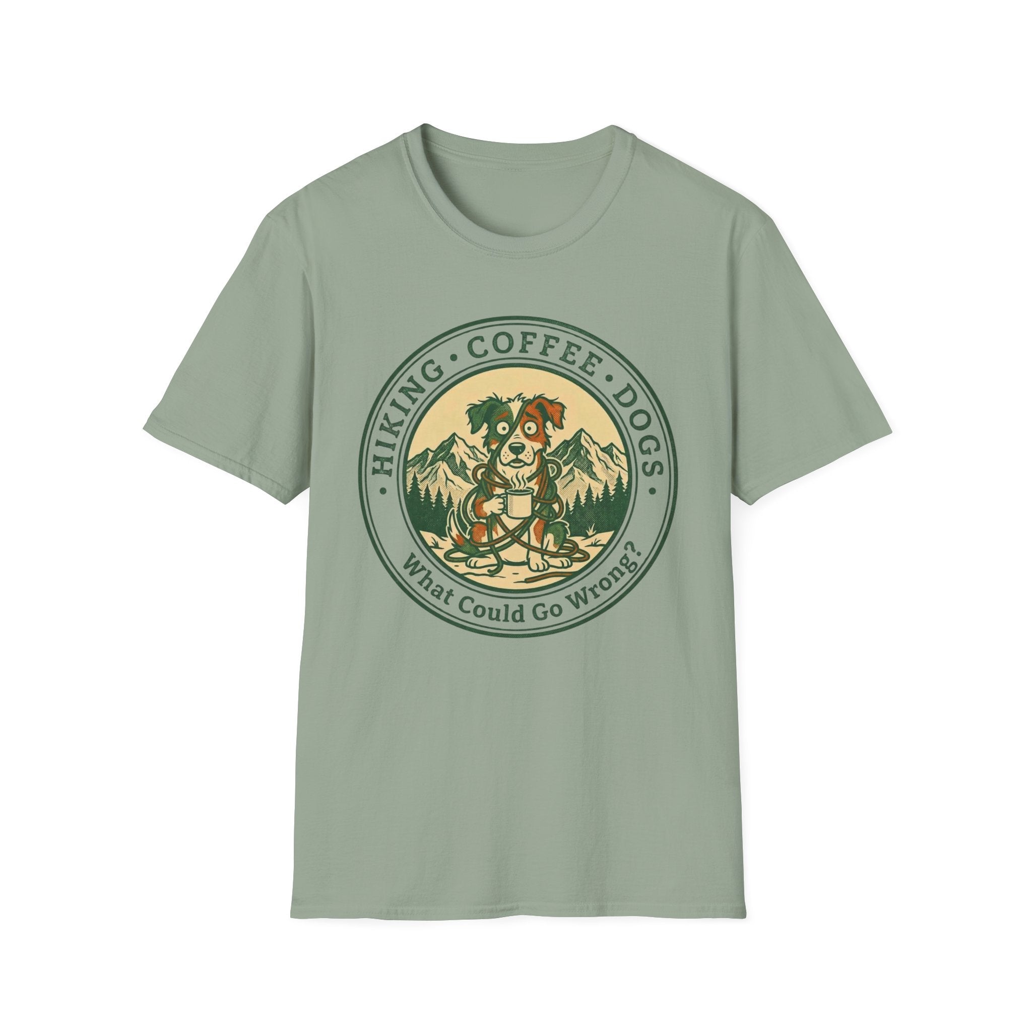 Hiking . Coffee . Dogs . What Could Go Wrong Funny T-Shirt