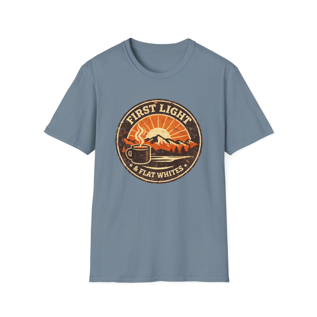 First Light & Flat Whites Distressed T-Shirt