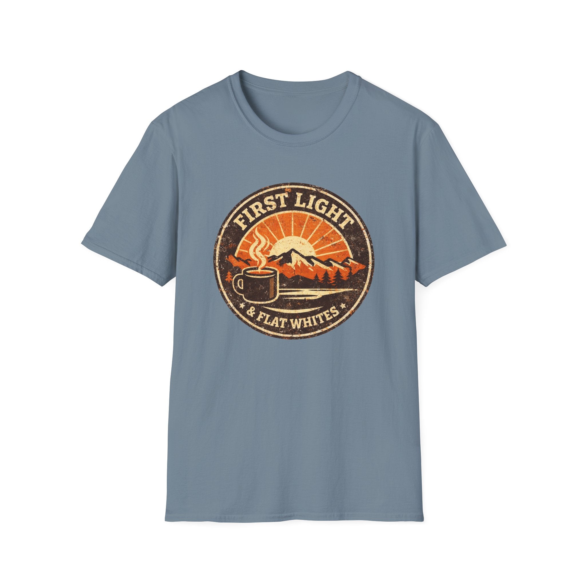 First Light & Flat Whites Distressed T-Shirt