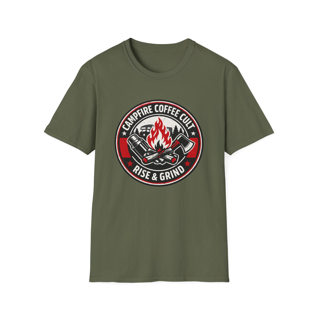 Campfire Coffee Cult Rise & Grind Emblem T-Shirt