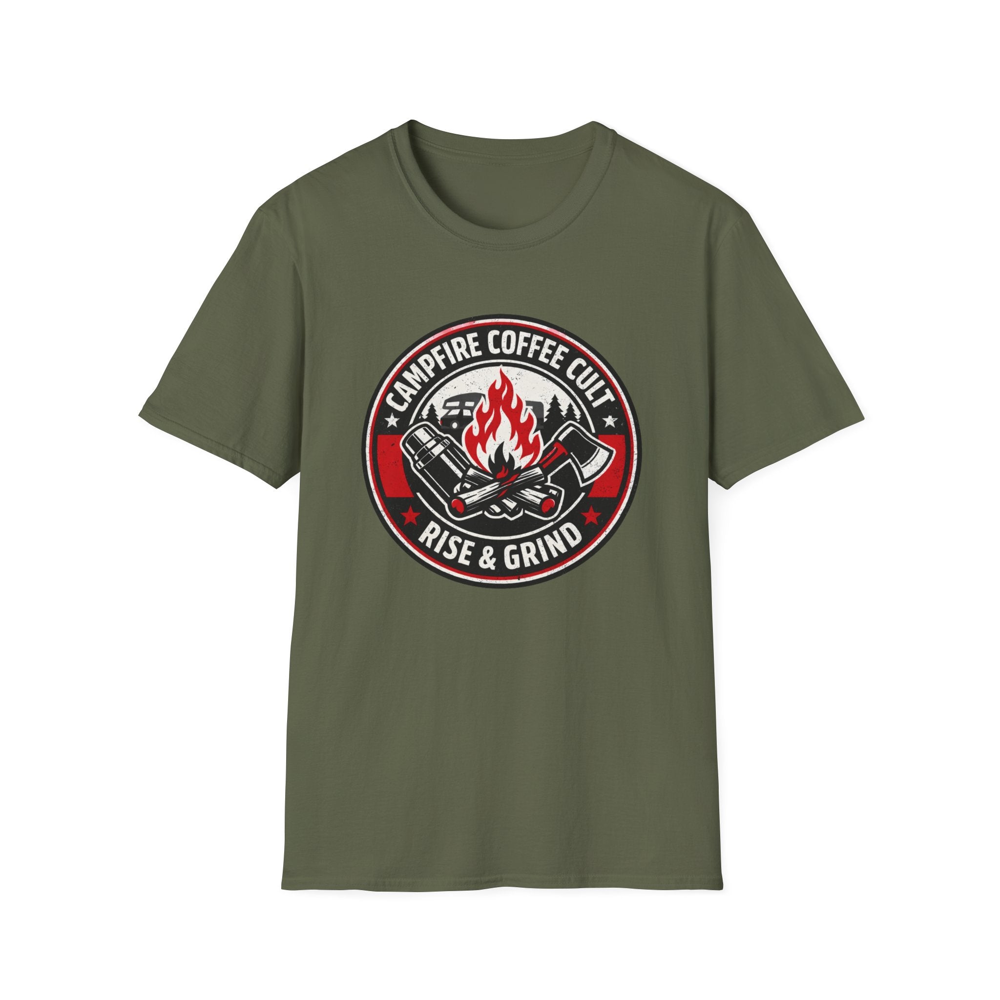 Campfire Coffee Cult Rise & Grind Emblem T-Shirt