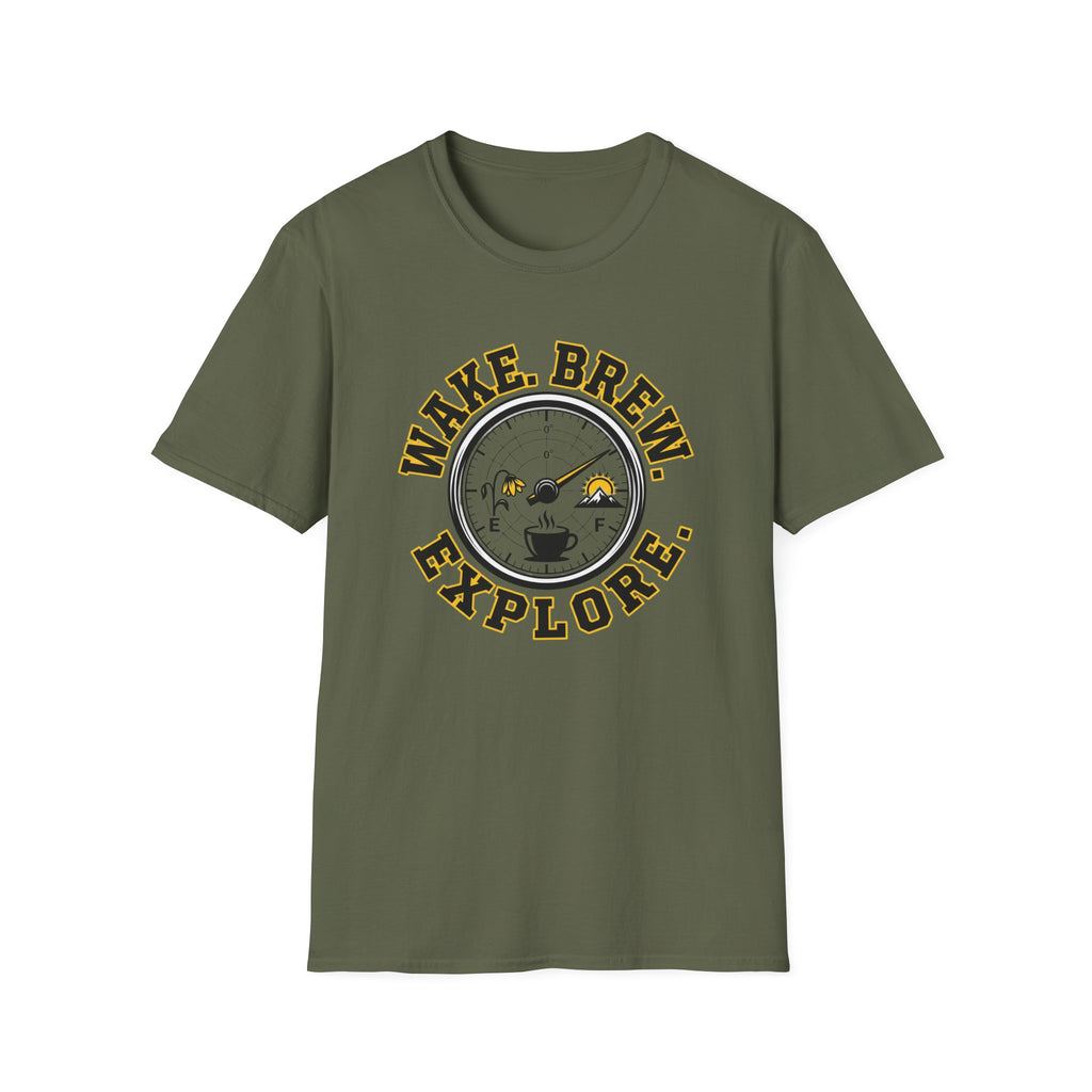 Wake Brew Explore Fuel Design T-Shirt