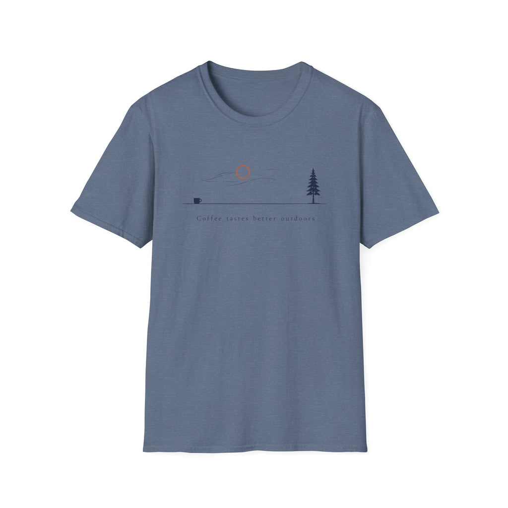 Coffee Tastes Better Outdoors Minimalism T-Shirt