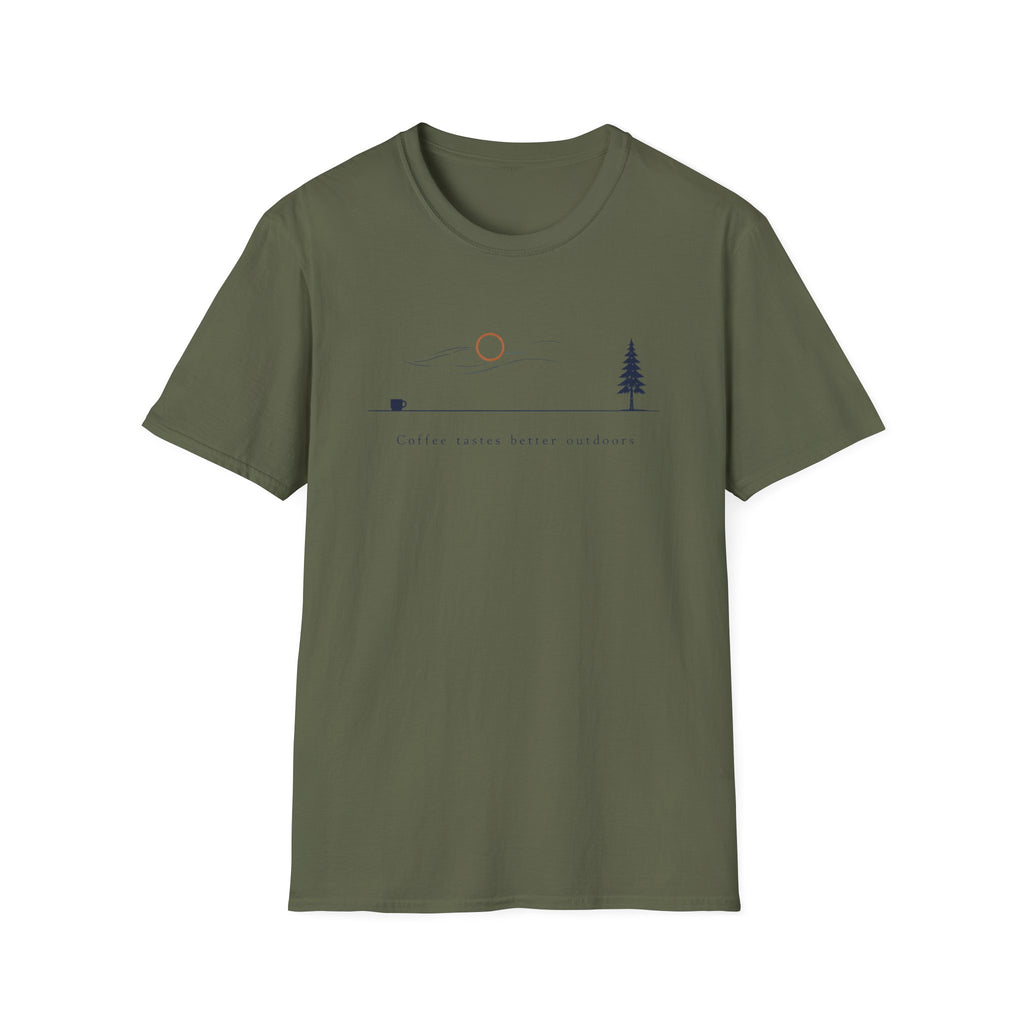 Coffee Tastes Better Outdoors Minimalism T-Shirt