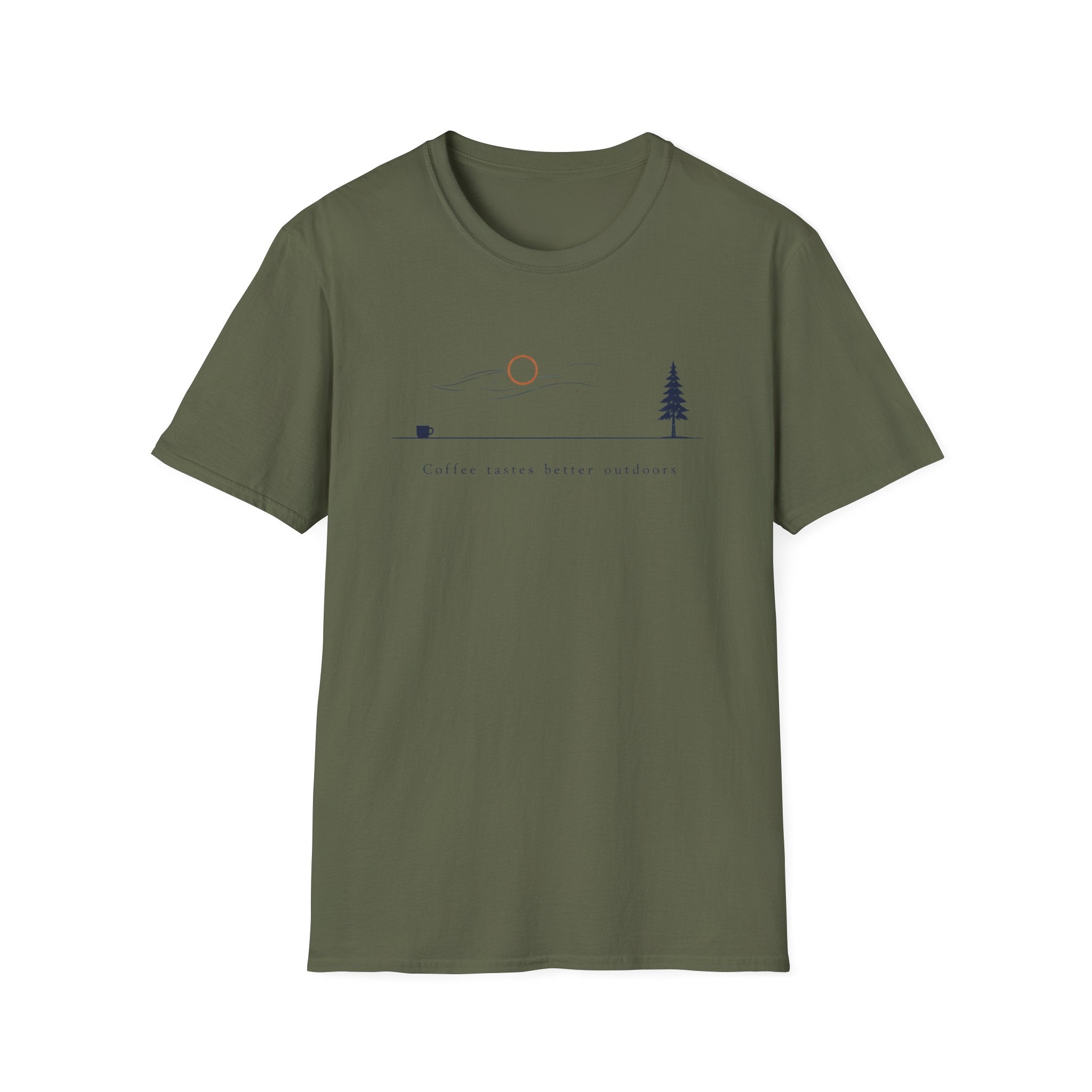 Coffee Tastes Better Outdoors Minimalism T-Shirt