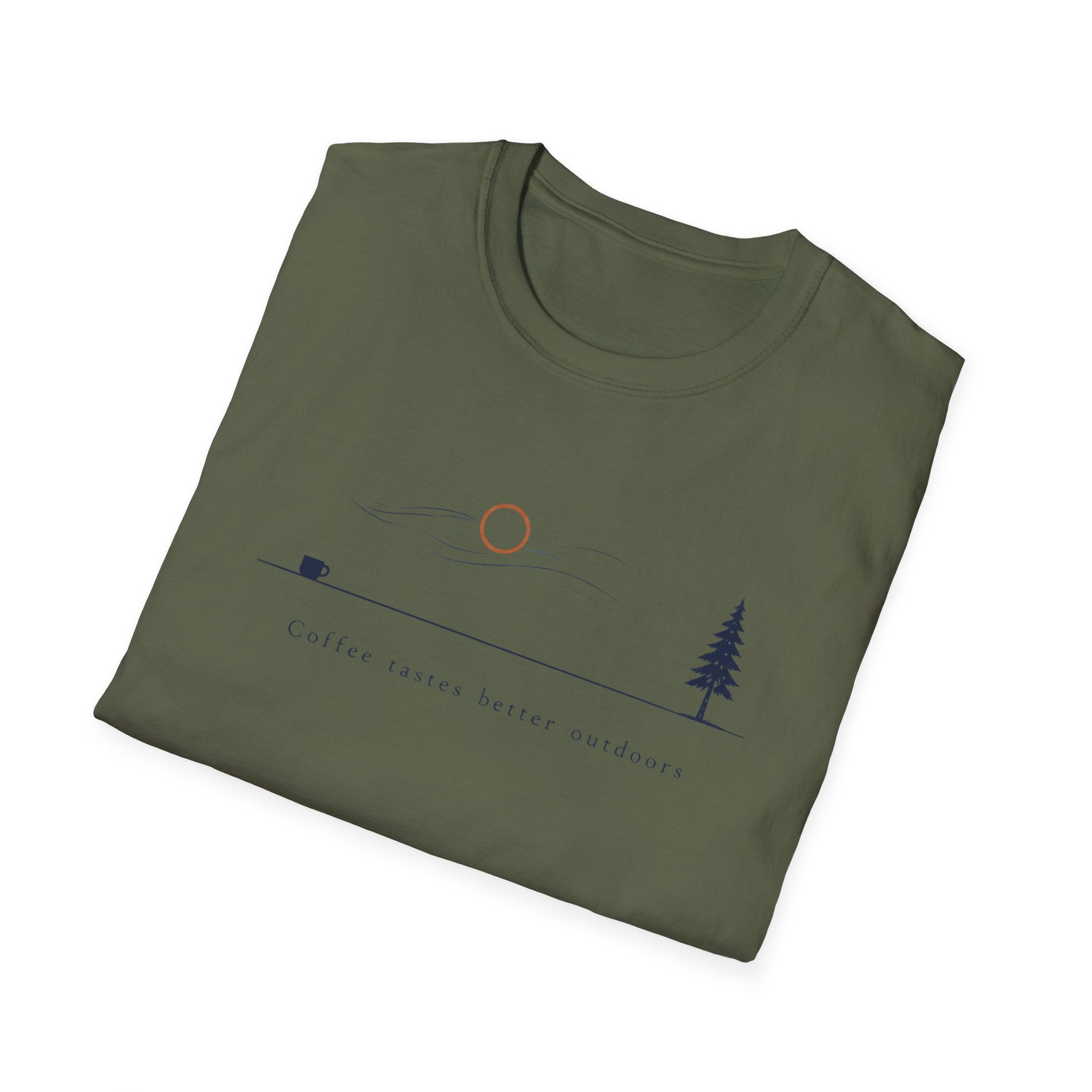 Coffee Tastes Better Outdoors Minimalism T-Shirt