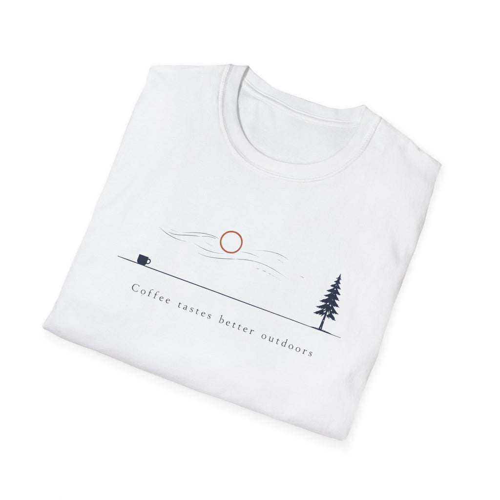 Coffee Tastes Better Outdoors Minimalism T-Shirt