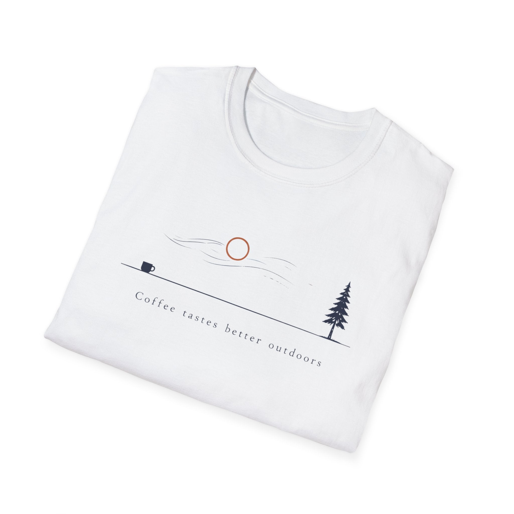 Coffee Tastes Better Outdoors Minimalism T-Shirt