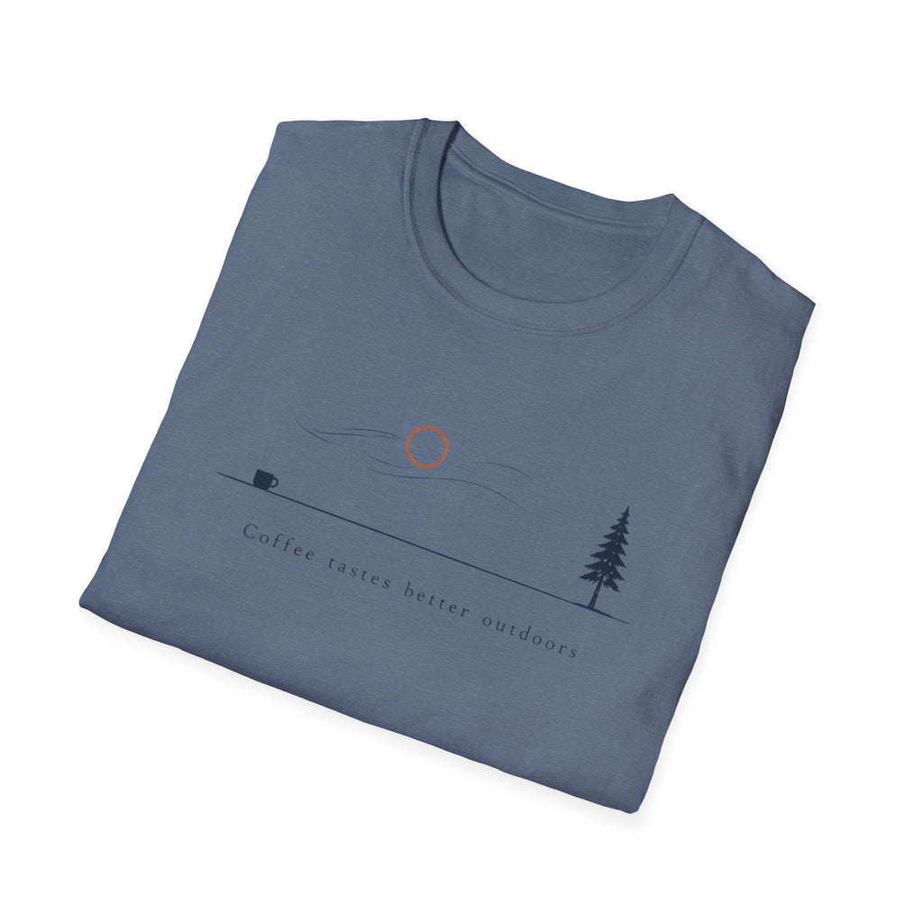 Coffee Tastes Better Outdoors Minimalism T-Shirt