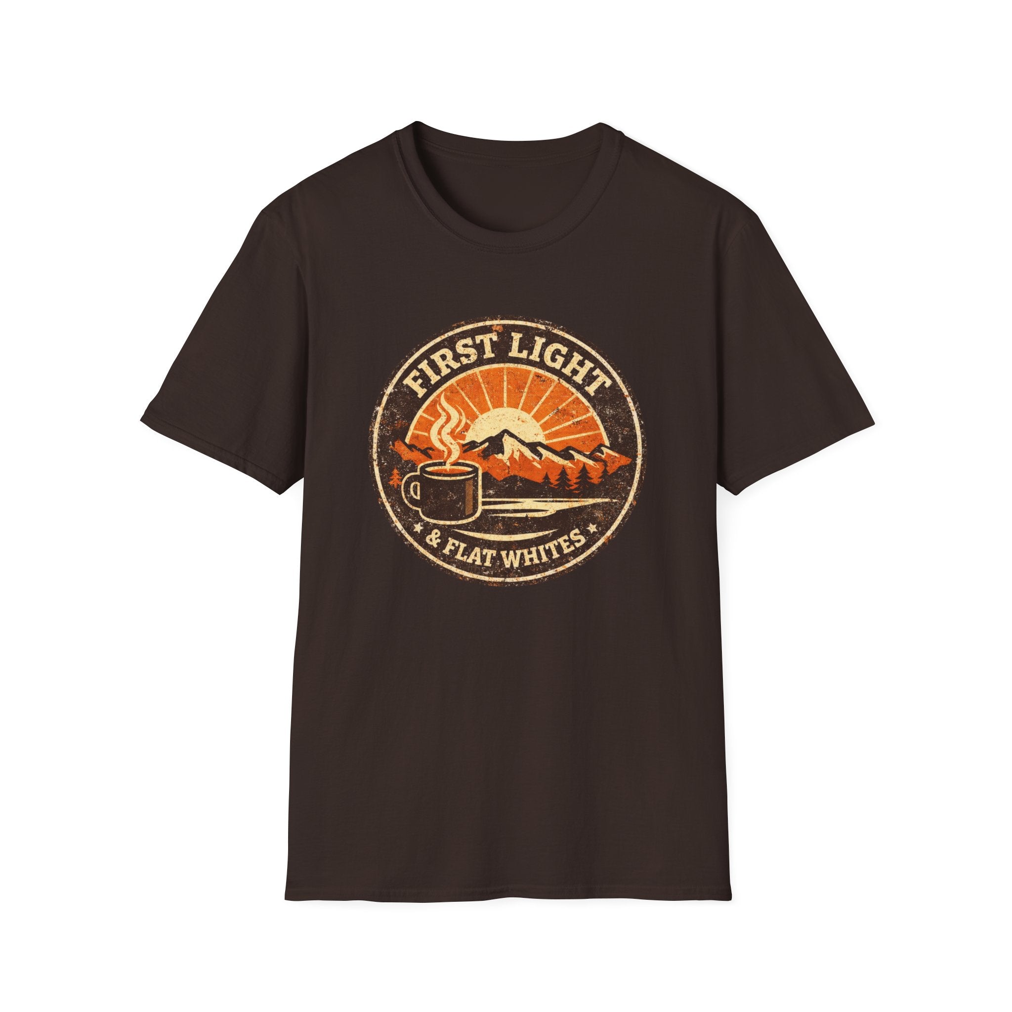 First Light & Flat Whites Distressed T-Shirt