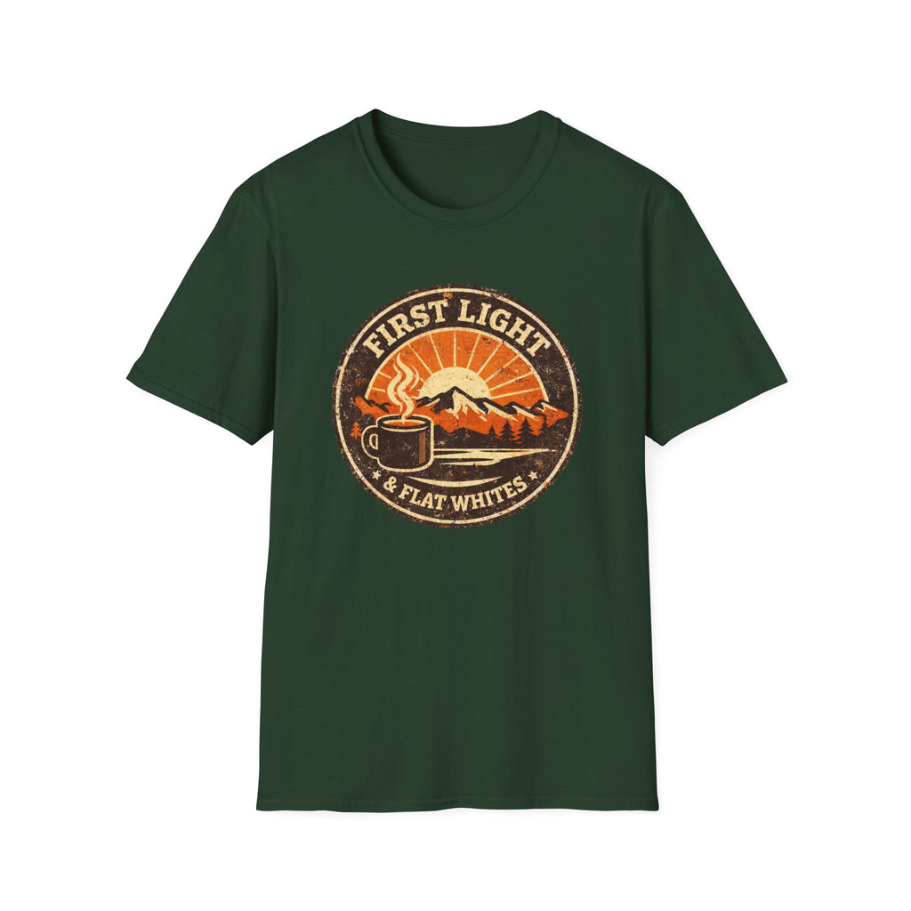 First Light & Flat Whites Distressed T-Shirt