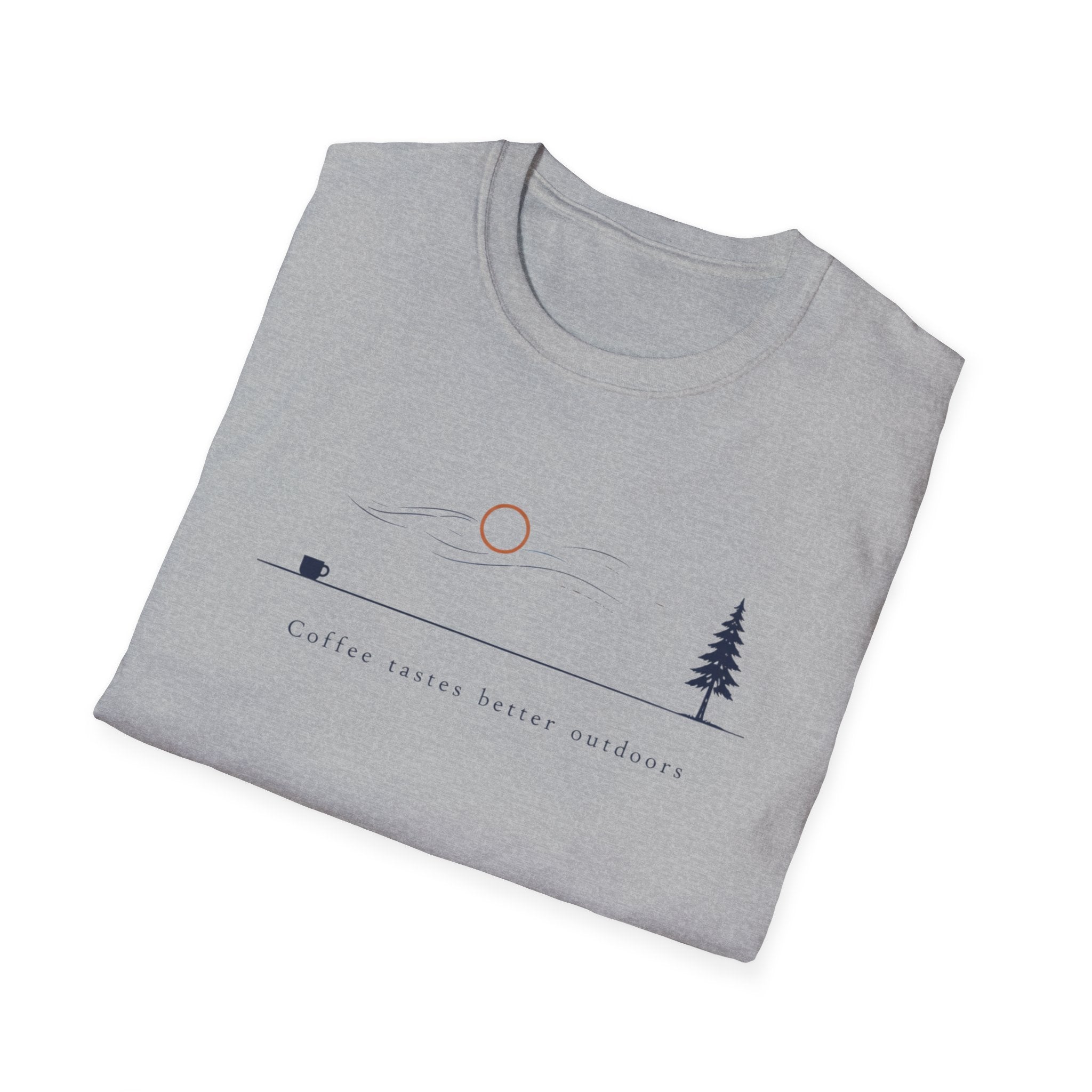 Coffee Tastes Better Outdoors Minimalism T-Shirt