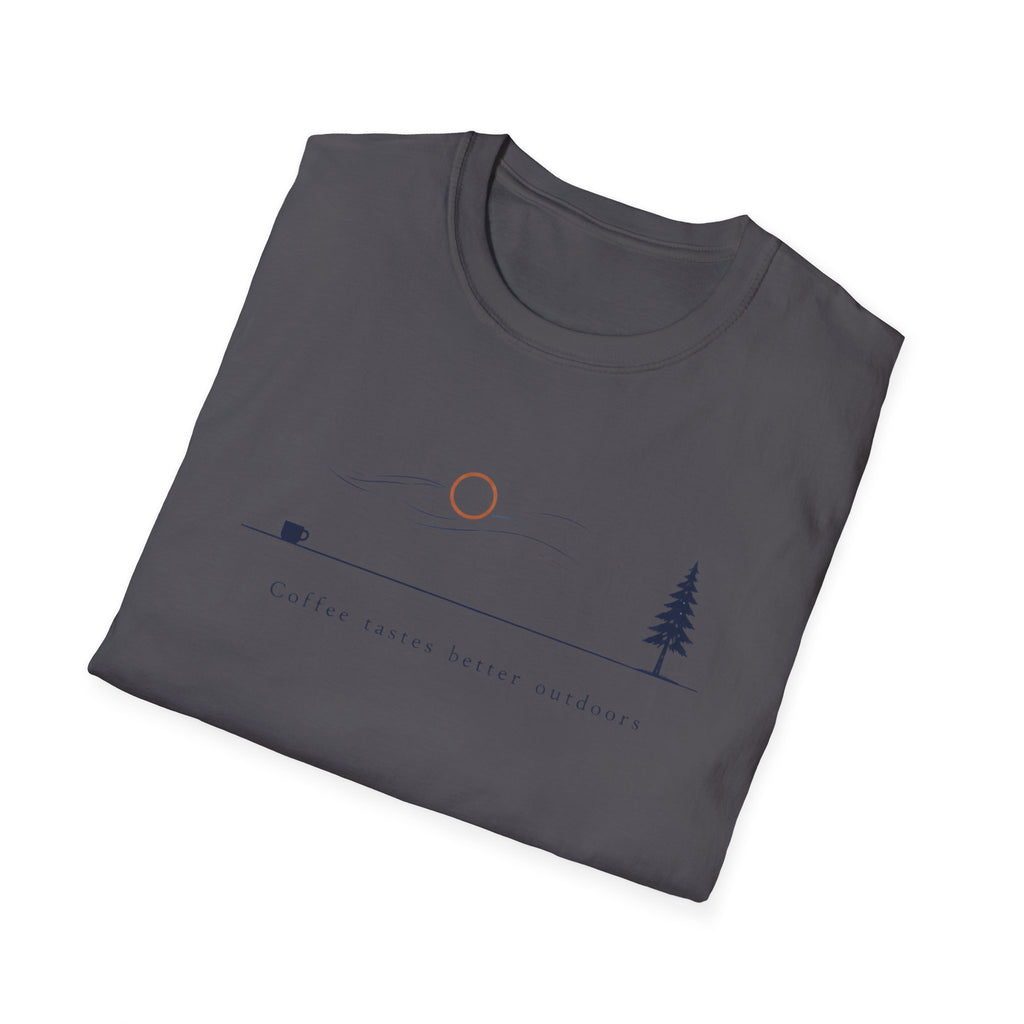 Coffee Tastes Better Outdoors Minimalism T-Shirt