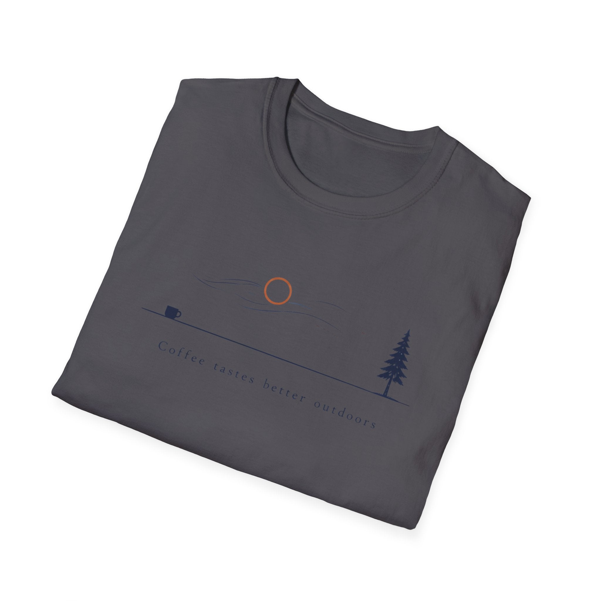 Coffee Tastes Better Outdoors Minimalism T-Shirt