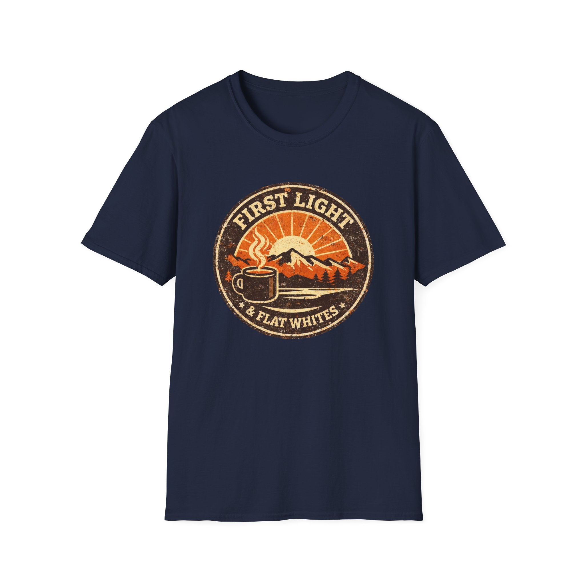 First Light & Flat Whites Distressed T-Shirt