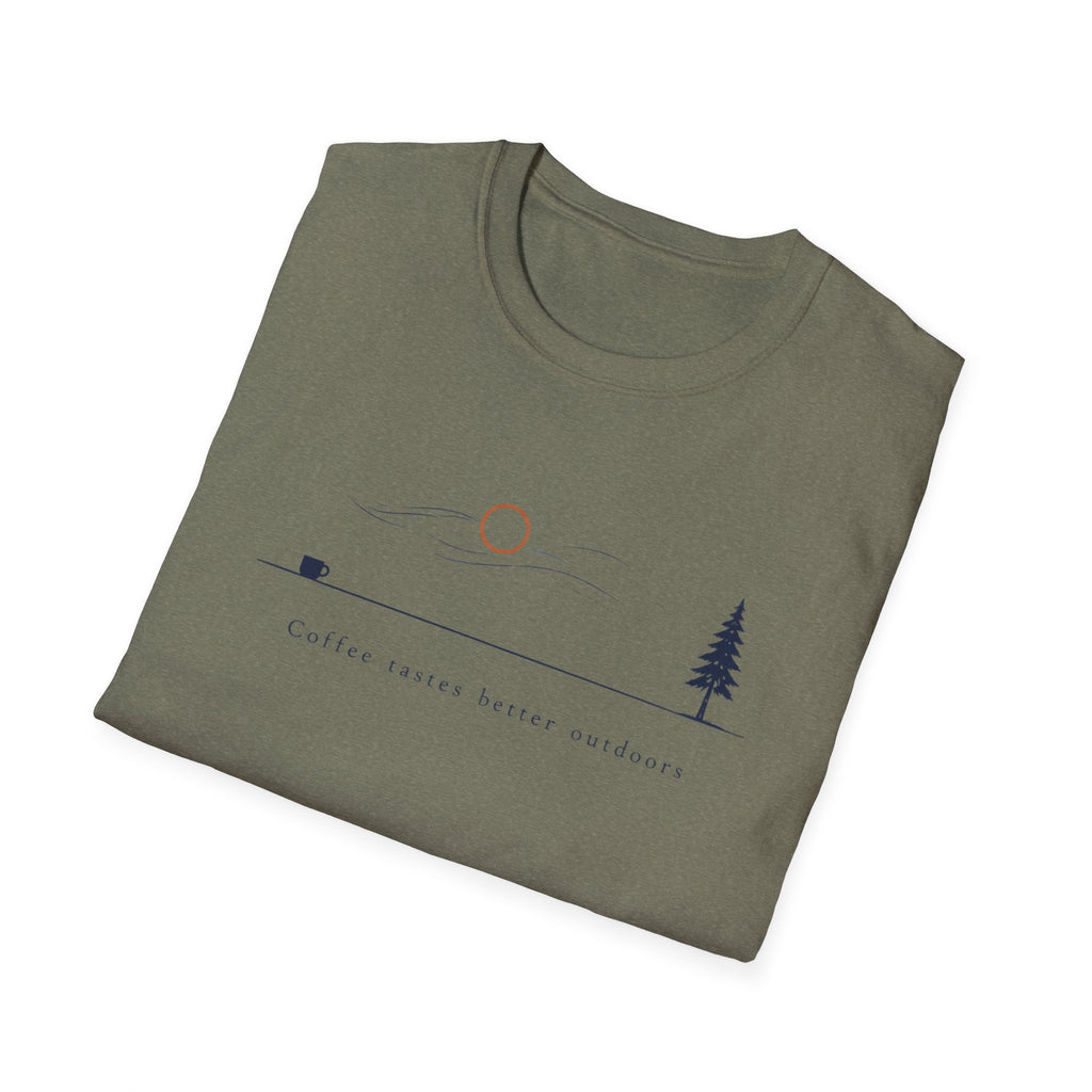 Coffee Tastes Better Outdoors Minimalism T-Shirt